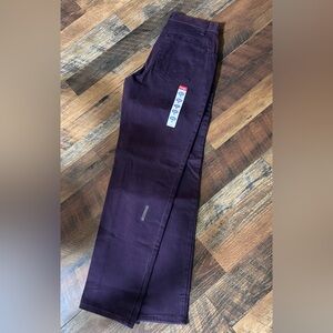 Purple Straight-Leg Pants